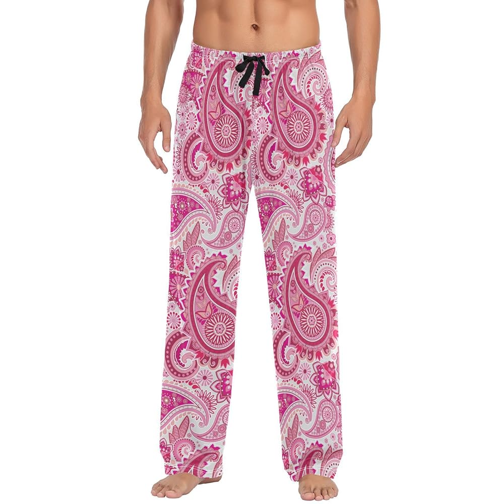 【WEWILL】PAISLEY PAJAMA TROUSERS Amazon.com: Asian Paisley Pink Mens Pajama Pants Lounge